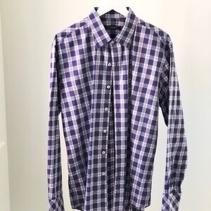 Zachary Prell Men’s Purple Long Sleeve Plaid Shirt XL